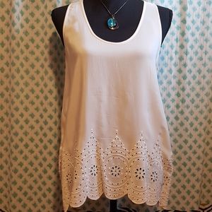 Joie off-white silk sleeveless shell